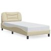 vidaXL Posteljni okvir brez vzmetnice Hvar Cream 80x200 cm Tkanina