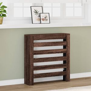 vidaXL Pokrov za radiator rjav hrast 78x20x82 cm inženirski les