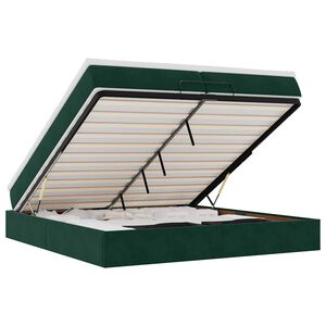 vidaXL Otomanski posteljni okvir z vzmetnicami zelen 200x200cm žamet