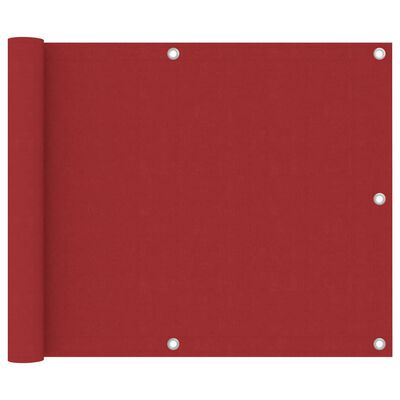 vidaXL Balkonsko platno rdeče 75x500 cm oksford blago