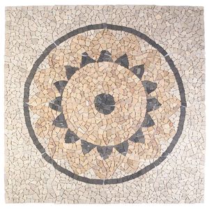 vidaXL Mosaic Tiles vzorec sončnice večbarvno 120 x 120 cm Marmor