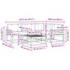 vidaXL Zunanja garnitura za sedenje z blazino 5 pcs Naravna in smetana
