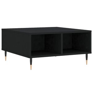 vidaXL Klubska mizica črna 60x60x30 cm inženirski les