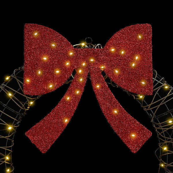 vidaXL Venec med 60 LED Toplo bela 75 cm Ratan