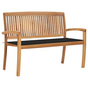 vidaXL Vrtna klop z blazino 128,5 cm trdna tikovina