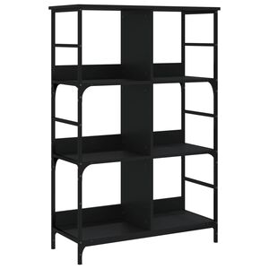 vidaXL Knjižna polica črna 78,5x33x117,5 cm inženirski les