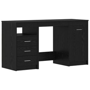 vidaXL Miza 2 kos Črna Orehovina 140 x 50 x 76 cm Inženirski les