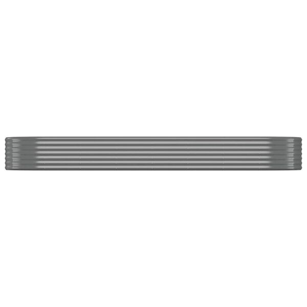 vidaXL Visoka greda iz cinkanega jekla 322x100x36 cm siva