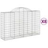 vidaXL Obokane gabion košare 8 kosov 200x50x120/140cm pocinkano železo