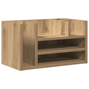vidaXL Organizator za mizo Črni hrast 44.5 x 24 x 25 cm