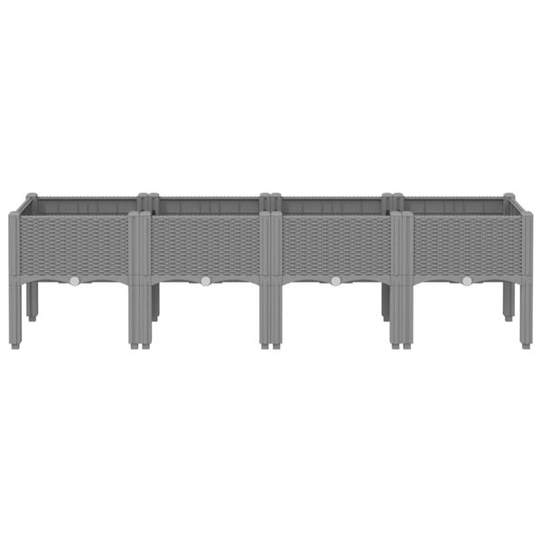 vidaXL Cvetlično korito z nogami svetlo sivo 160x40x42 cm PP