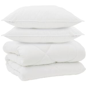 vidaXL Zimska posteljnina z blazino 3 pcs Bela Mikrovlakna
