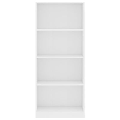 vidaXL Knjižna omara 4-nadstropna bela 60x24x142 cm iverna plošča