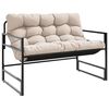 vidaXL Vrtna klop z blazino taupe 113 cm jeklo