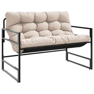 vidaXL Vrtna klop z blazino taupe 113 cm jeklo