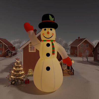 vidaXL Božični napihljiv snežak z LED lučkami 1000 cm