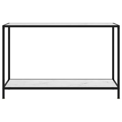 vidaXL Konzolna mizica bela 120x35x75 cm kaljeno steklo
