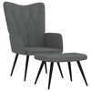 vidaXL Stol za spro&scaron;čanje s stolčkom temno sivo blago