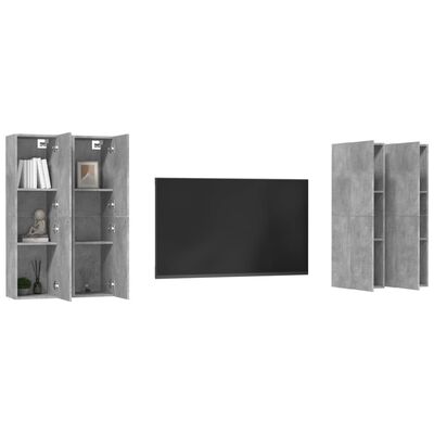 vidaXL TV omarice 4 kosi betonsko sive 30,5x30x110 cm iverna plošča