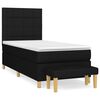 vidaXL Box spring postelja z vzmetnico črna 100x200 cm blago