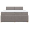 vidaXL Box spring postelja z vzmetnico taupe 200x200 cm blago