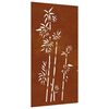 vidaXL Vrtna stenska dekoracija 105x55 cm corten jeklo bambus