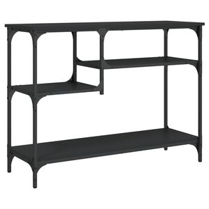 vidaXL Konzolna mizica s policami črna 100x35x75 cm