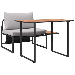 vidaXL Zunanji jekleni sedeži 2 pcs Svetlo siva Jeklo