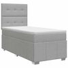 vidaXL Postelja boxspring z vzmetnico Svetlo siva Enojno Blago