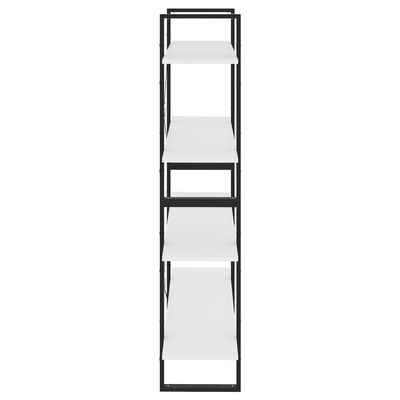 vidaXL Knjižna omara 4-nadstropna bela 100x30x140 cm iverna plošča