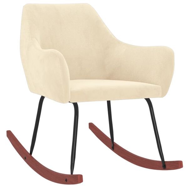 vidaXL Gugalni stol krem žamet