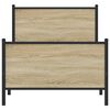 vidaXL Kovinski posteljni okvir brez vzmetnice sonoma hrast 80x200 cm
