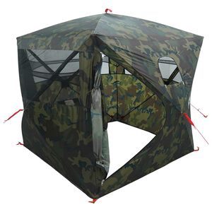 vidaXL Lovski &scaron;otor Kamuflažna 143 x 143 x 165 cm Poliester in jeklo
