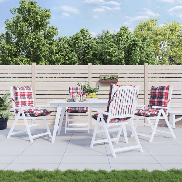 vidaXL Blazina za stol 4 kosi rdeča karirasta oxford tkanina