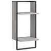 vidaXL Stenska polica s prečko siva sonoma 30x25x65 cm
