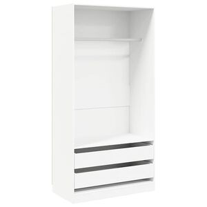 vidaXL Garderobna omara bela 100x50x200 cm iverna plo&scaron;ča