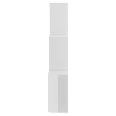 vidaXL Stenska polica kockasta visok sijaj bela 78x15x93 cm iverna pl.