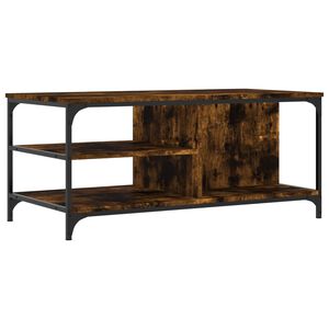 vidaXL Klubska mizica dimljeni hrast 100x50x45 cm inženirski les