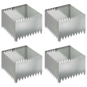 vidaXL Robovi trave 4 kos 60 x 60 x 35 cm Jeklo Srebrna
