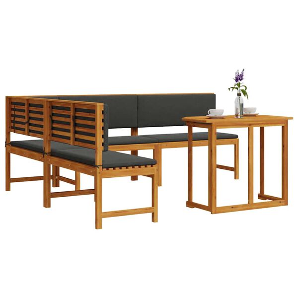 vidaXL Komplet klopi za vrt 4 pcs Rjava Trden akacijev les