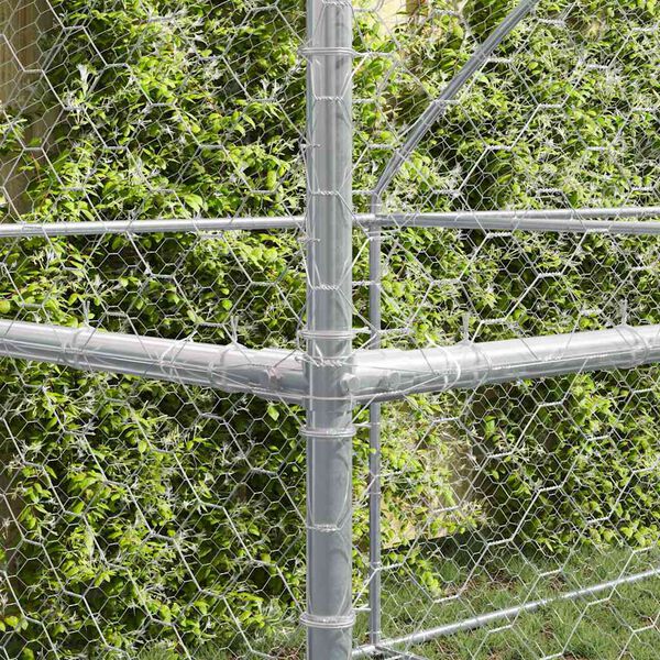 vidaXL Pasja lopa 3 pcs srebrna 6 x 2 x 2 m Pocinkano jeklo