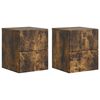 vidaXL Stenski nočni omarici 2 pcs Dimljen hrast 33 x 34,5 x 40 cm