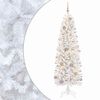 vidaXL Umetno ozko božično drevesce z božično kroglico 180 cm 300 LED