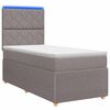 vidaXL LED posteljni pod z vzmetnico Taupe 90 x 190 cm Blago