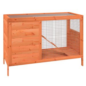 vidaXL Zajčnik rjav 103x44x69,5 cm trdna borovina