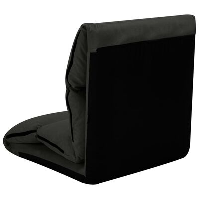 vidaXL Zložljiv stol / blazina črn iz mikro vlaken