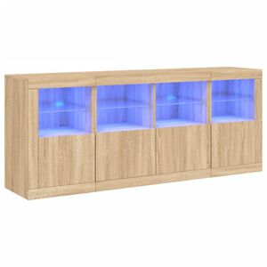 vidaXL Komoda z LED lučkami sonoma hrast 163x37x67 cm