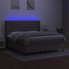 vidaXL Box spring postelja z vzmetnico LED taupe 180x200 cm blago