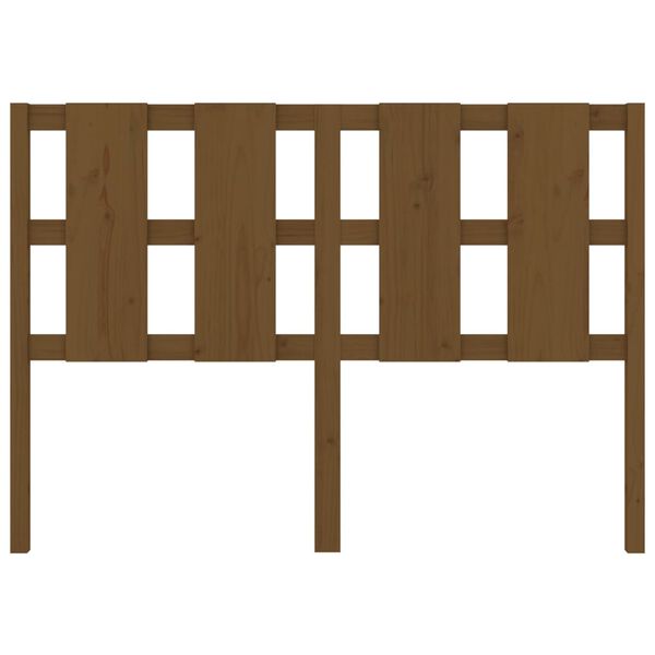 vidaXL Posteljno vzglavje medeno rjavo 125,5x4x100 cm trdna borovina