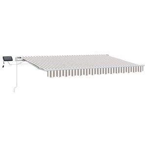 vidaXL Vlečna tenda Svetlo siva in bela. 600 &times; 350 cm